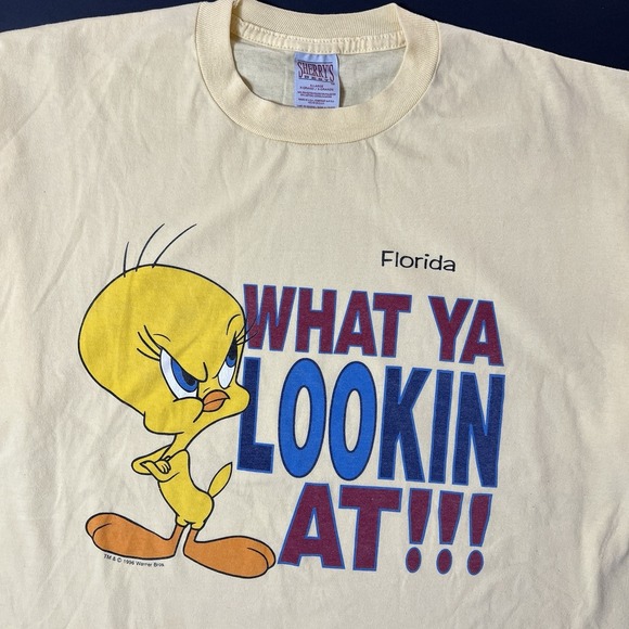 Sherry’s Best Other - Vintage Tweety Bird 1996 TShirt Mens XL What Ya Lookin At Looney Tunes 90s
